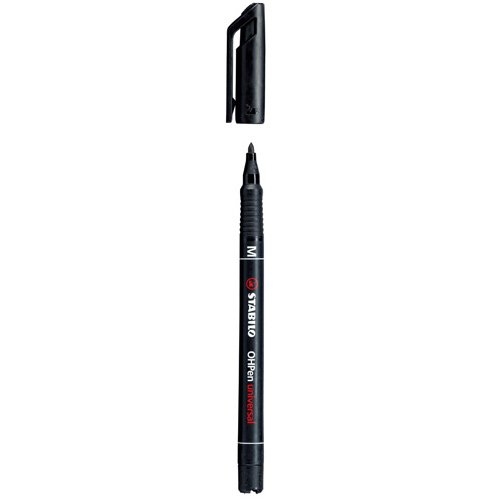 Stabilo OHPen fóliové pero, okrúhle, 1 mm (M), pre CD/DVD disky, ČIERNA