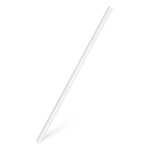 Hrubé biele papierové slamené trubice 8 mm 25 cm 100x