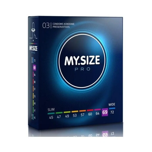 MY.SIZE Pro 69 mm tenkostenné kondómy, veľkosť XXL, 3 ks
