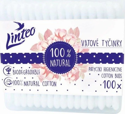Vatové tyčinky Linteo 100 ks.