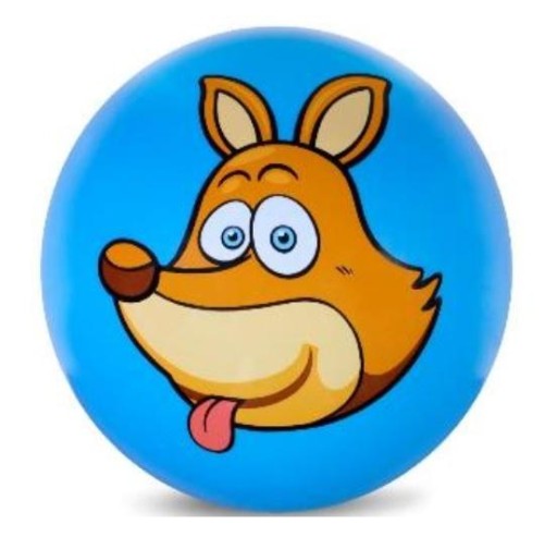 TOYS LOPTIČKY pre deti s LÍŠKOU 23 cm ARTYK modrá GUMA GUMOVÁ