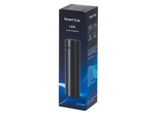 Termoska termohrnček na fľašu smart LED 500ml bordová