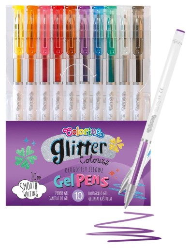 Detské trblietavé gélové perá Colorino v 10 farbách