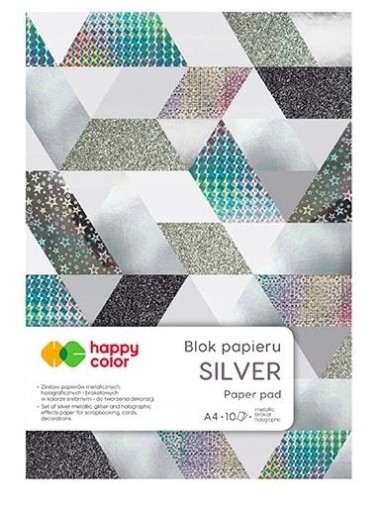 KREATÍVNY BLOK A5 10 PLACHTOVÝ HOLOGRAFICKÝ METALIZOVANÝ GLITR 5 EFEKTOV