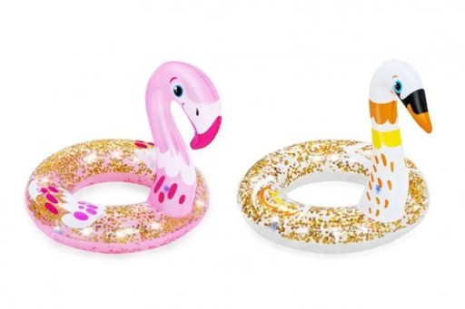 NAFUKOVACÍ PRSTEŇ NA PLÁVANIE GLITTER GLITTER SAN / FLAMINGO 61 CM