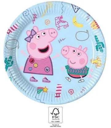 Narodeninové papierové taniere Peppa Pig 8 ks.