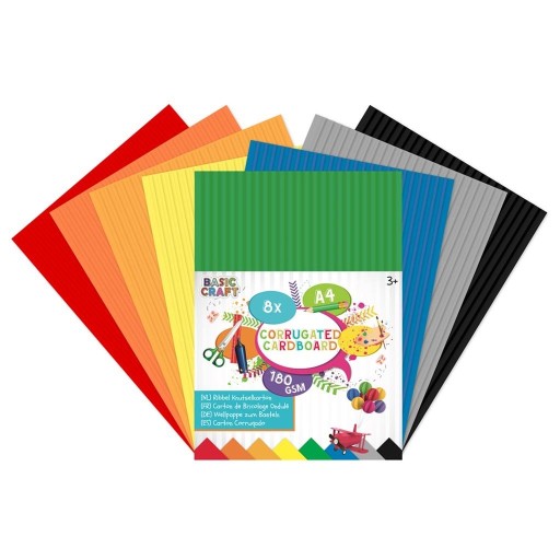FAREBNÁ VLNUTÁ KARTONA 8 listov 280 GSM