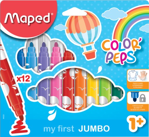Značky MAPED, školské značky, 12 intenzívnych farieb