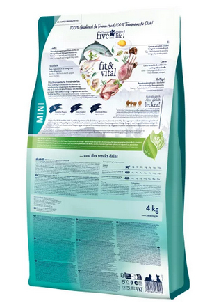 HAPPY DOG MINI ADULT 300g FIT & WELL ADULT DOGS MALÉHO PLEMENA hydinová ryba + ZADARMO