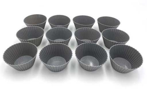 SILIKÓNOVÁ FORMA 12 kusov KOLÁČKY MUFFÍNY MUFFÍNY na pečenie, sivá