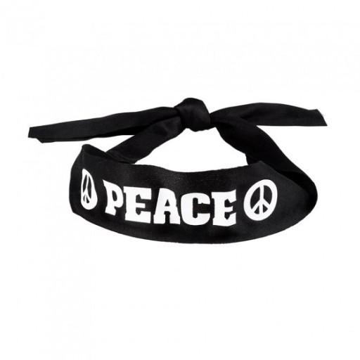 Čierna viazaná čelenka HIPIS peace PACIFIC