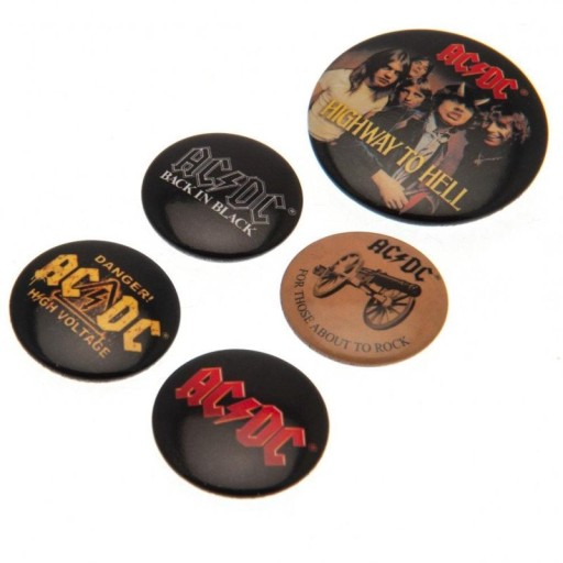 Ihlice na oblečenie s logom AC/DC na batoh, 5 kusov