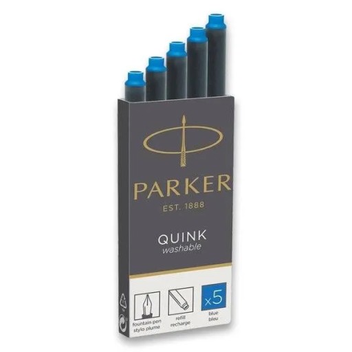 Modré perá PARKER QUINK 5 ks