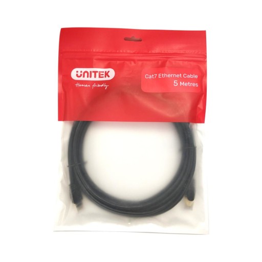 Unitek čierny sieťový kábel, Cat.7 SSTP RJ45 Ethernet kábel 50cm, 10Gbps