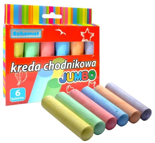 Bezprašná chodníková krieda Viacfarebná JUMBO schéma 7888