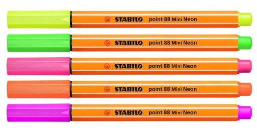 Sada Stabilo jemných vložiek, farebné NEON mini, 5 farieb