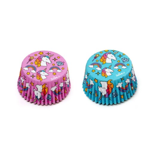 UNICORN BLUE & PINK podložky na košíčky 50x32mm 36ks