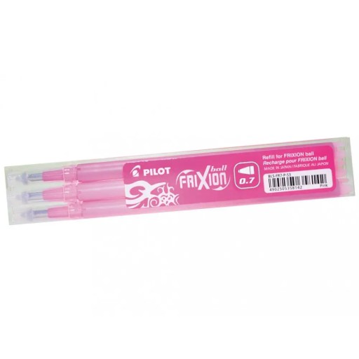 PILOT FRIXION Vymazateľná vložka 0,7 mm 3 kusy RUŽOVÁ