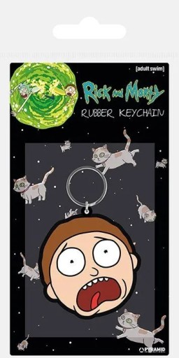 Kľúčenka s vystrašenou tvárou Ricka a Mortyho