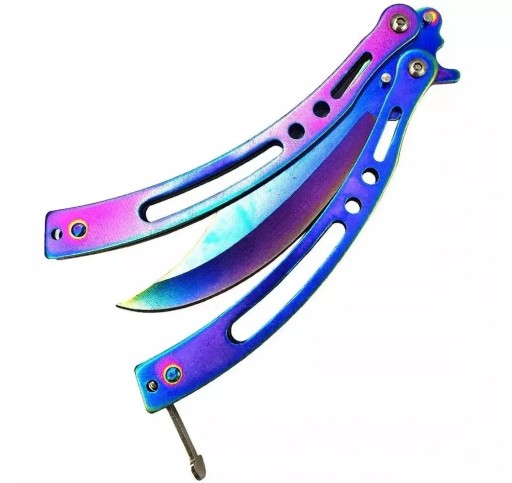 Tréningový nôž MOTÝĽ DÚHOVÝ FADE 23CM