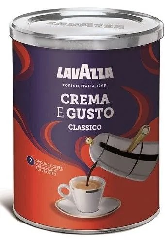 Lavazza Crema e Gusto mletá káva 250g plechovka