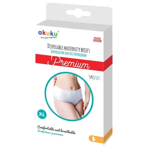 Popôrodné jednorazové nohavičky XL 5 ks Premium AKUKU