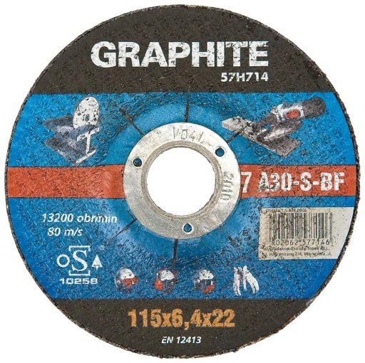 Brúsny kotúč na kov 125x6,4x22,2mm Grafit