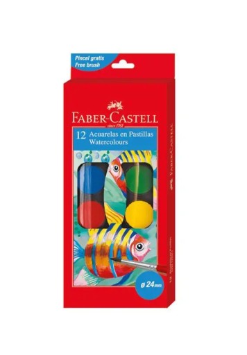 Faber-Castell akvarelové farby 12 ks.