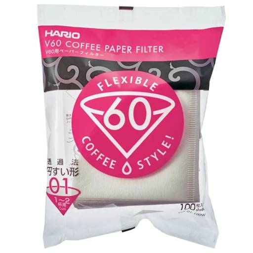 HARIO BIELE PAPIEROVÉ FILTRE PRE ODKAPÁVANIE V60-01 100 ks