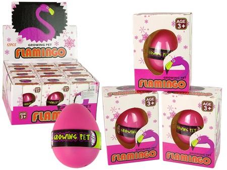 Rastúce vajíčko plameniaka 6cm ružové