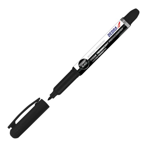 DEDRA Čierny permanentný technický popisovač, 2 kusy M89Z03