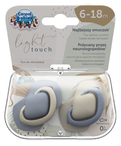 CANPOL Sada silikónových cumlíkov 6-18 m symetrických. ČISTÝ