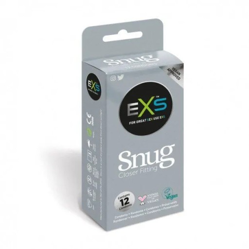 Kondómy EXS SNUG FIT, tesne priliehajúce, užší priemer, 12 ks.