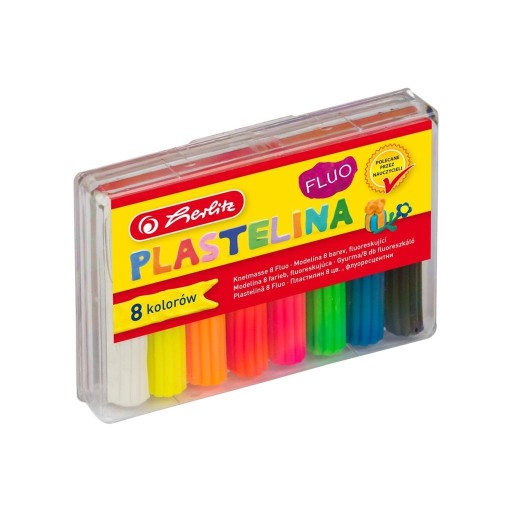 Fluorescenčná plastelína 8col x6,5cm 65g HERLITZ