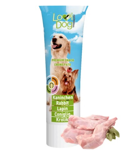 Paštéta pre psov v tube KRÁLIK chutná pochúťka LoviDOG 90g