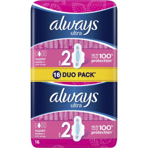 VŽDY Ultra Super Plus hygienické vložky 16 ks.