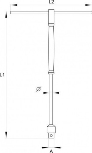 YT-1566 ADAPTÉR TYPU T S OTOČNOU RÚČKOU 3/8