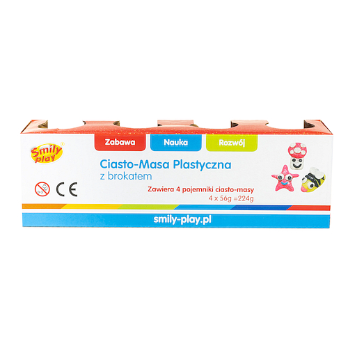 SMILY PLAY TORTA-PLASTOVÁ PASTA S GLITRAMI 4X56G