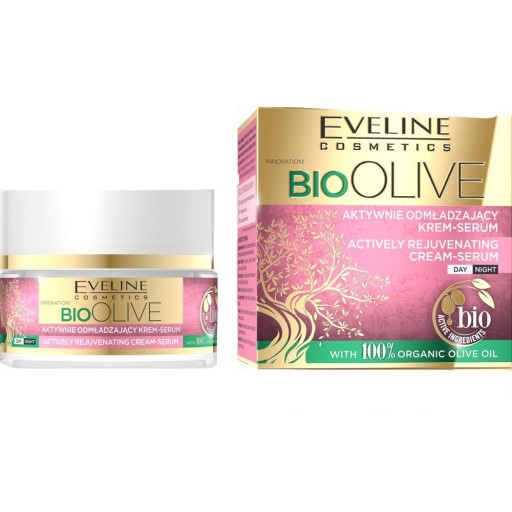 Krém-sérum na tvár Eveline Cosmetics Bio Olive