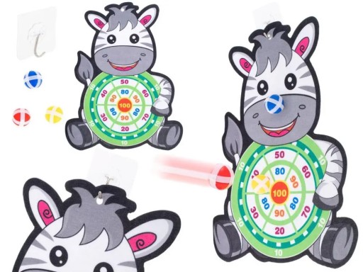 VELCRO ŠÍPKOVÁ HRA BEZPEČNÉ ŠÍPKY ZEBRA SHIELD