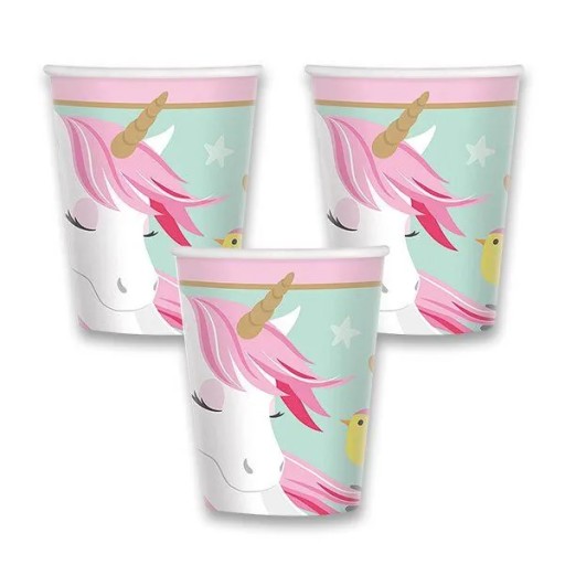 Jednorožec narodeninové poháre 8 ks 250 ml