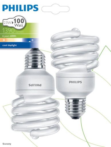 PHILIPS Twister E27 žiarovka 23W/100W 6500K 1390lm 2bal.
