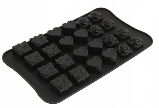 SILIKÓNOVÁ FORMA NA ČOKOLÁDY, PRALINE ĽAD, 3 V 1, 24 KOCIEK
