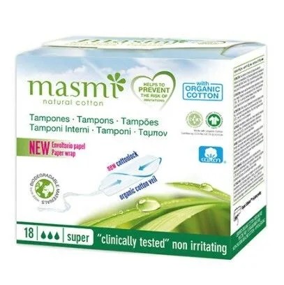 Masmi BIO Super PLUS tampóny bez aplikátora 100% EKO natural 15 ks