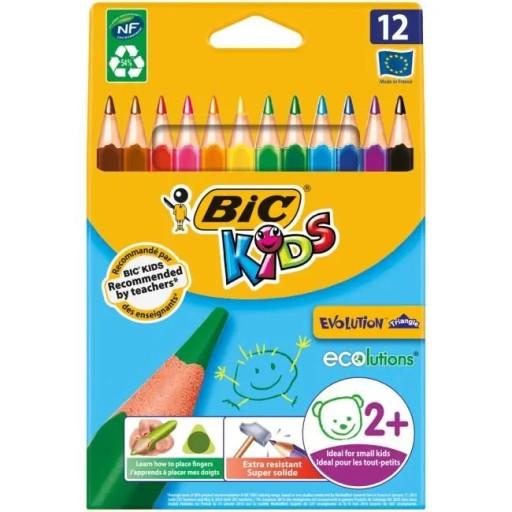 BIC Evolution Triangle Ceruzky THICK Box s 12 farbami