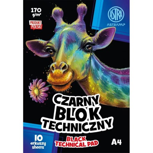 Technický blok ASTRAPAP BLACK A4 170g 10 listov