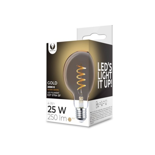 E27 G95 LED žiarovka 4W 230V 2000K 250lm SF Gold Forever Light