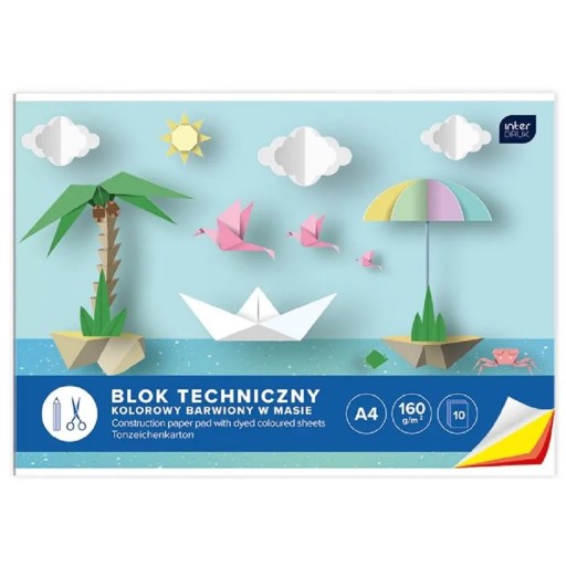 Farebný technický blok A4 10 listov Interprint