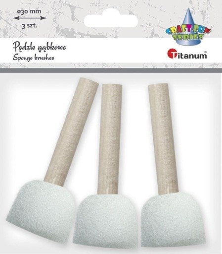 Štetce na hubky 3 cm, 3 ks. SÉRIA TITANUM CRAFT-FUN
