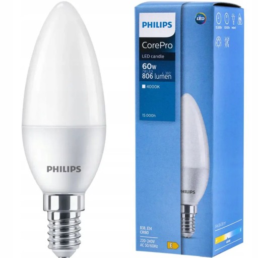 E14 B38 LED žiarovka 7W 4000K CorePro ND PHILIPS
